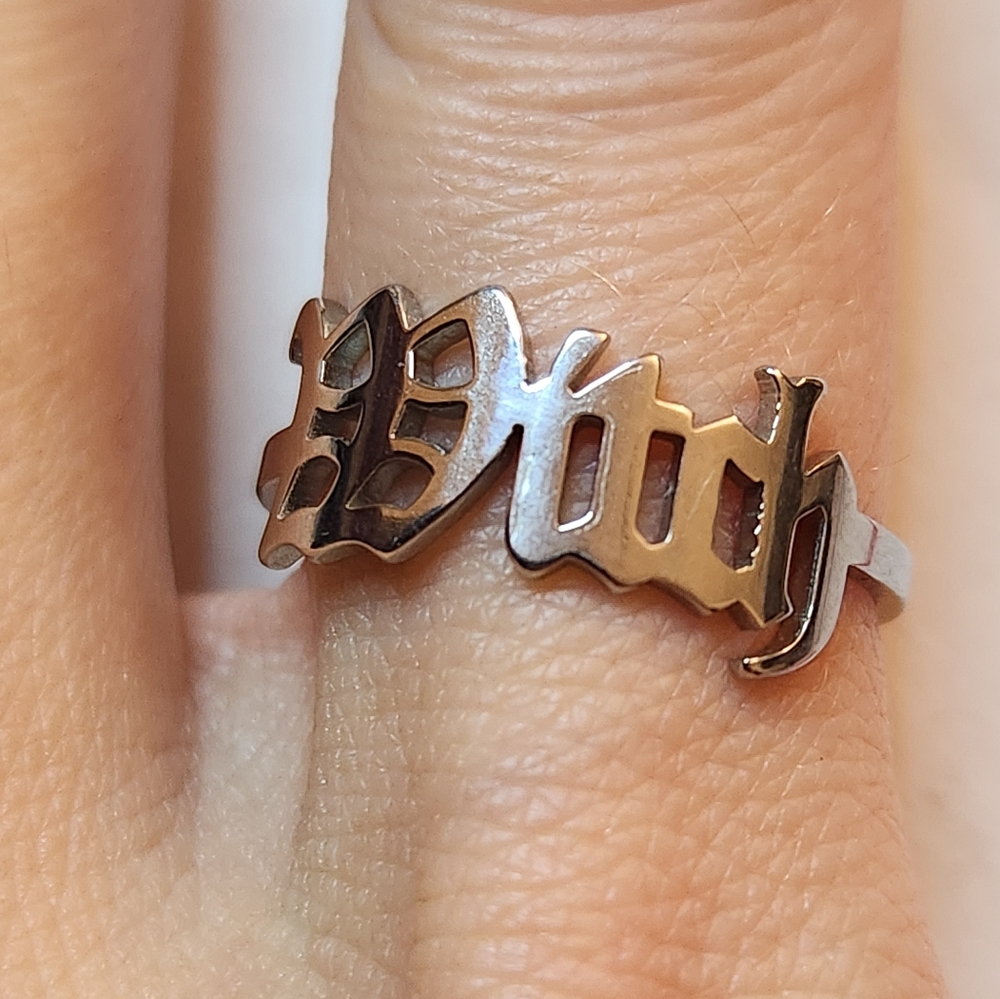 "Witch" silver Semi-adjustable ring Size 8 (Free W Bundle Of 2 Items)